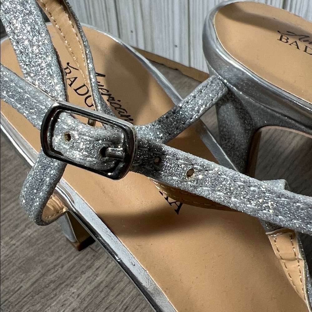 Badgley Mischka American Glamour Women’s ona straps heels Sandals silver size 10 - Picture 13 of 15